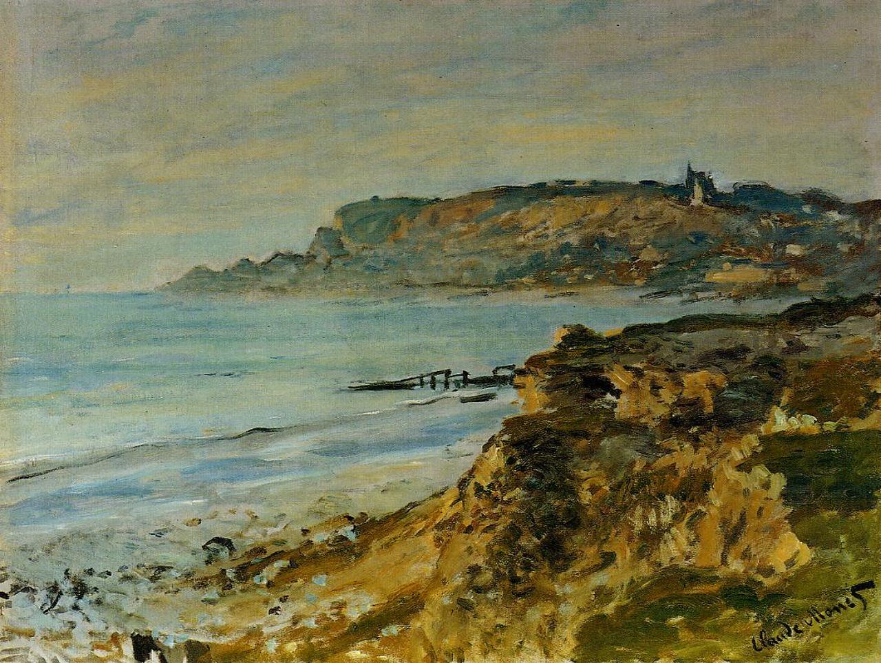 Клод Моне картина Скала в Сен-Адрес 1873г